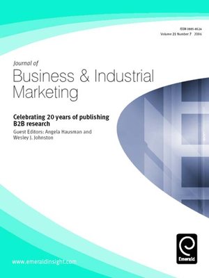 cover image of Journal of Business & Industrial Marketing, Volume 21, Issue 7